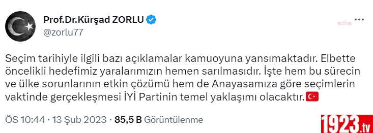 kürşad zorlu iyi parti seçim açıklması 14 şubat